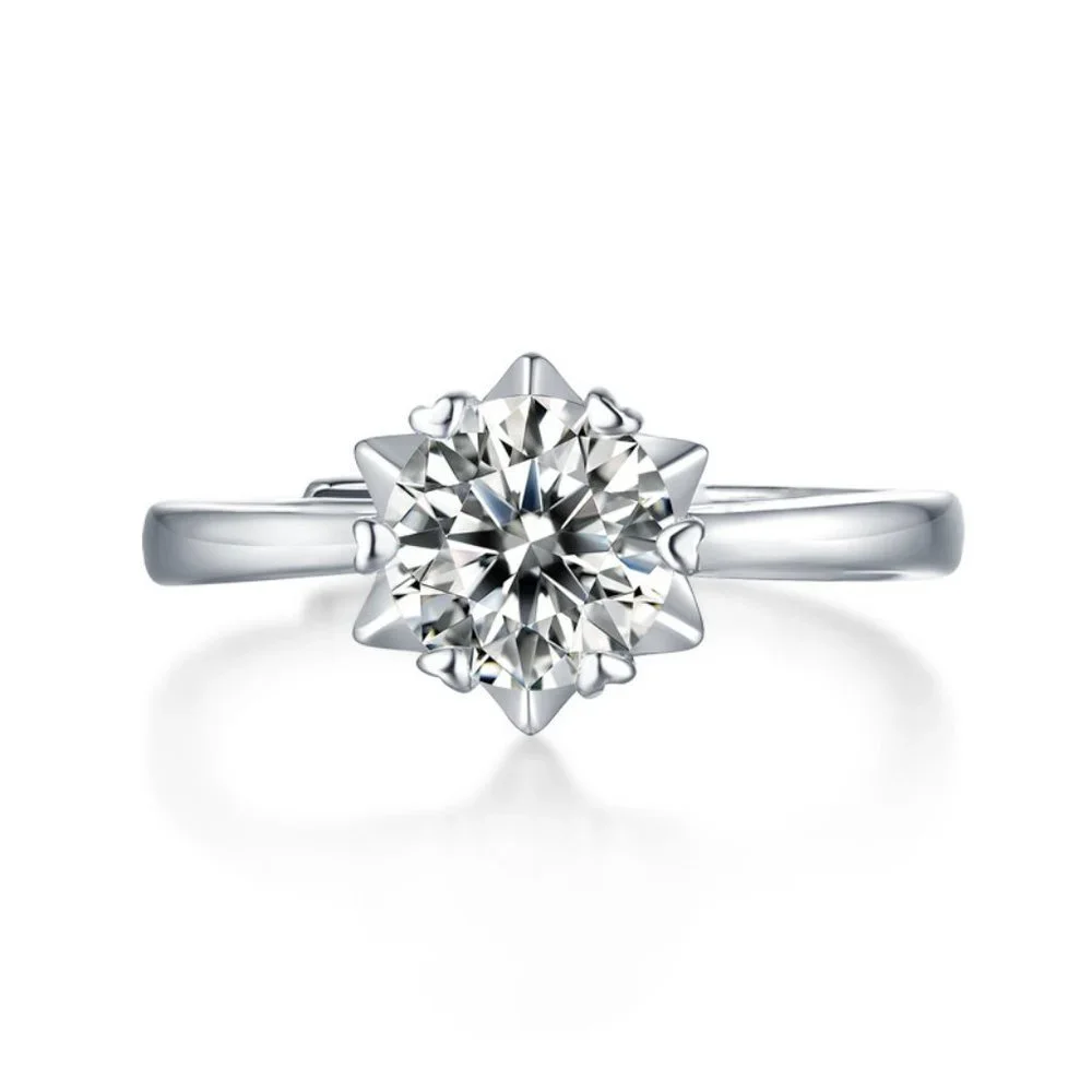 Certified 3ct. t.w. Diamond Moissanite Engagement Ring NEW